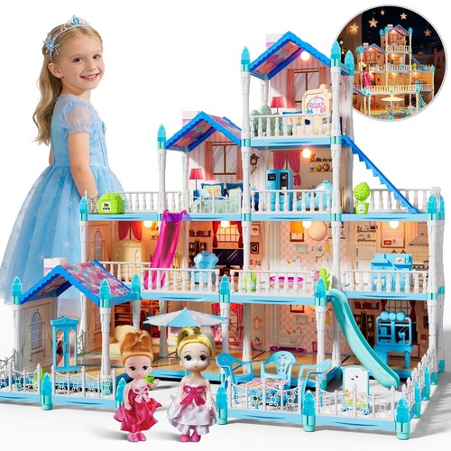 Blue dollhouse rooms with - with, 2